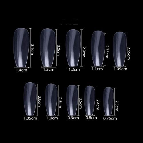 ネイルチップ つけ爪 ロング オーバル ロング バレリーナネイルチップ 500枚入れ 10サイズ 爪にピッタリ スクエアヘッド 付け爪 練習用 透明 オーバル 結婚式 パーティー デート フランス Dream Real ネイルチップ 通販 Amazon