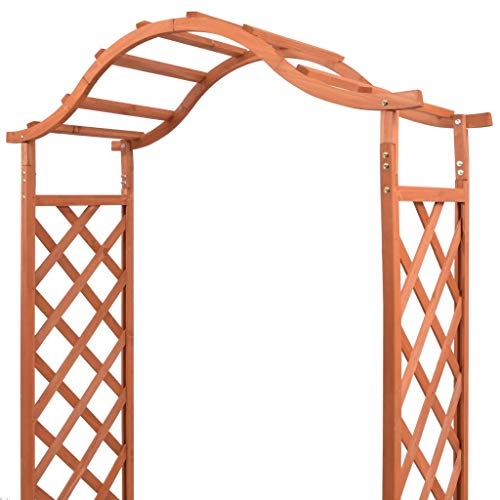 mewmewcat Rose Arch with 2 Planters, Solid Wood Pergola Waterproof Outdoor Garden Party Wedding Supplies 70.9"x15.7"x80.7"