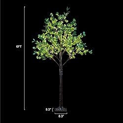 Lightshare 6FT Lighted Eucalyptus Tree 270 Warm