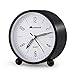 Alarm Clock.Mensent 4 inch Round Silent Analog Alarm Clock Non Ticking,with Night Light, Battery Powered Super Silent Alarm Clock, Simple Design Beside/Desk Alarm Clock (Black)
