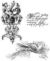 Stampers Anonymous - Tim Holtz - Cling Mounted Rubber Stamp Set - Fancy Flourish