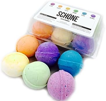 Schone Bath Bombs All Natural Essential Oils, Infused with Cocoa Butter, 6-Piece by Schne