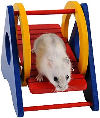 PetsMostHome Pet Small Animal Playground-Colorful Wooden Swing (Toy for Mouse and Dwarf Hamster)
