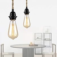 Pendant Light Kit With Switch Easric Vintage Lamp Cord With 15ft Twisted Hemp Rope E26 Socket Plug In Diy Hanging Lighting Fixture For Farmhouse Home Loft Bulb Not Included Amazon Com