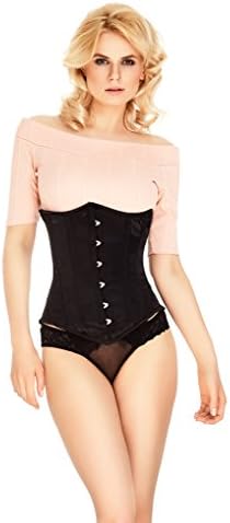 Mio Corset Viola Black Satin Longline Underbust Corset AIC-01-110 22" (for 24-26" waist)