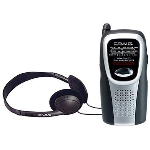 Craig Electronics CS2500 AM/FM Pocket Radio with Speaker and Headphones