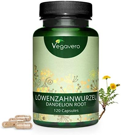 Dandelion Root Vegavero® | 2800 mg Highest Dosage | for Water Retention & Bloating | Without Animal Gelatine | Vegan