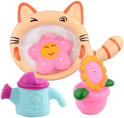Alivego Baby Kids Bathing Toys, Sprayer Toy Sunflower Toy Starfish Toy Pack With Bathtub Toy Net Organizer, Safe And Fun For Your Baby Kid, Educational Toys