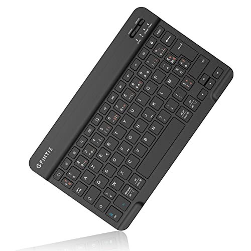 FINTIE Wireless Bluetooth Keyboard 10 Inches [French AZERTY] Lightweight Slim Keyboard for iPad, Android Tablet Samsung Galaxy, Xiaomi/Redmi Pad, Huawei/Honor Pad etc, Black