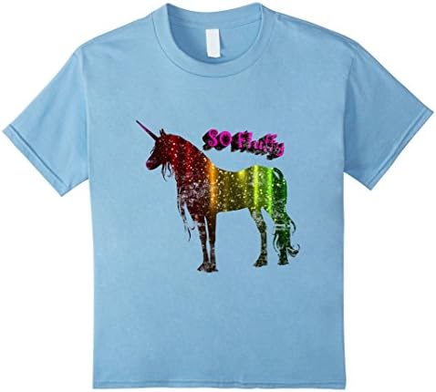 unisex-child So Fluffy Colorful Unicorn Fun t-Shirt Gift 4 Baby Blue