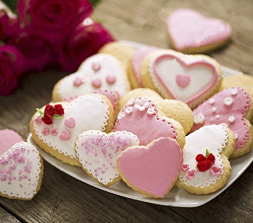 KAISHANE Valentine's Day Cookie Cutters Set - 5 PCS Stainless Steel Heart cookie Cutters Biscuit Pastry Cutters