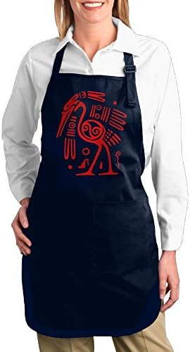 Dogquxio Cartoon Ibis Kitchen Helper Professional Bib Apron With 2 Pockets For Women Men Adults Navy
