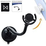 Namisam Pop Car Mount Windshield Holder For Cell Phone Stand With Collapsible Grip - For Phones With Expanding Grip For Easier Navigation, Calling & Music (Screen/Lens Cloth & E-BOOK Guide Included)