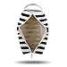 JEMIA Single Compartments Collection 1 Independent Zipper Chambers with Handle Strap Carrying Case (Black White Stripes, Canvas, Medium)