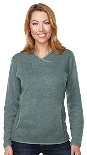 Tri-Mountain Paige Sweater Fleece Hooded Pullover, XL, SAGE