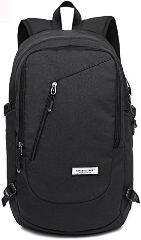 NIUIEME Slim Laptop Backpack 20 Inch Business Computer Bag Vintage Backpack Casual School Hiking Travel Backpack with USB Port (Black)