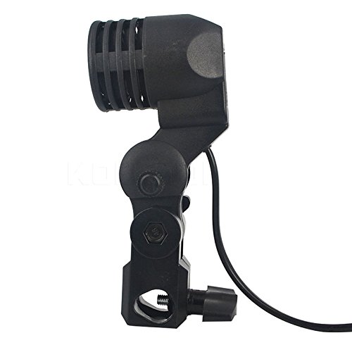 Hanbaili EU Plug Photo Studio Single Head Light Adapter Mounting Socket, Photography Photo Bulb Holder E27 Socket Flash Umbrella Bracket Mount