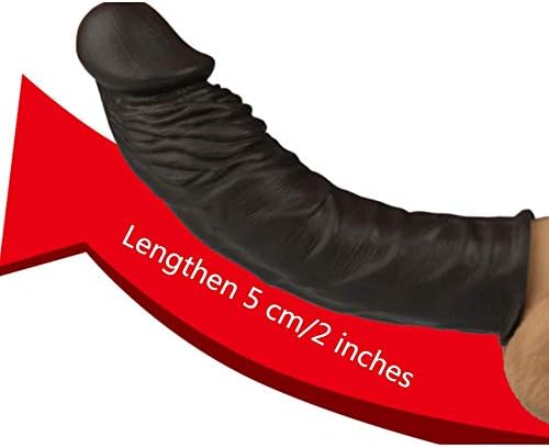 Silicone PE！NIS Sleeve Extender Enlargement Male Chastity S~e~X T~o~y~s Extension CO~CK Sleeves D~i~C！k Sock Reusable Condom PE！NIS Sleeve Extender Black
