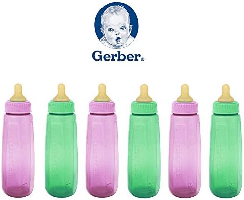 6 Gerber Baby Bottle First Essentials 9 Oz Leak Proof Baby Pink Feeder BPA Free