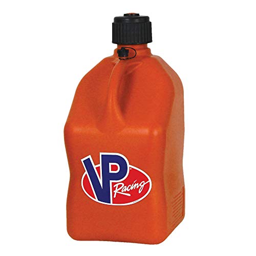 2 Pack VP 5 Gallon Square Orange Racing Utility Jugs with 2 Deluxe Filler Hoses - Thumbnail 2