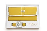 Women's Matching Watch & Wallet - Yellow