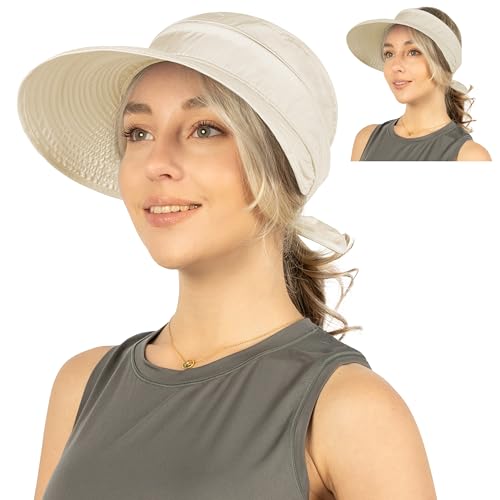 2 Pack Convertible Wide Brim Sun Hat with Ponytail Hole UV Protection SUN CUBE Women Sun Hat for Outdoor UV Protection, Jamaica | Ubuy main image 3