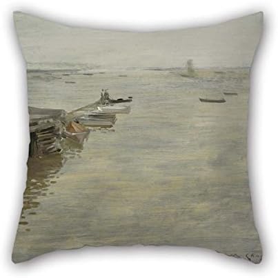 18 X 18 Inches / 45 By 45 Cm Oil Painting William Merritt Chase - A Gray Day Cushion Cases Both Sides Is Fit For Car Bedroom Girls Boys Teens Boys Gril Friend