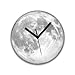 Kikkerland Claire de Lune Moonlight Glow in The Dark LED Illuminating Glass Dome Wall Clock, Astronomy, Novelty Night Light,
