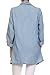 Memorose Women Spring Cuffed Sleeve Lapel Blue Denim Thin Coat Cardigan Jacket