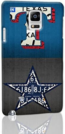 Dallas Sports Fan Recycled Vintage Texas License Plate Art Rangers Mavericks Cowboys Stars Hard 3d Case Back for Samsung Galaxy Note 4