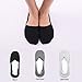 Mens No Show Socks 6 Pack Low Cut Cotton Socks with Full Silicone Non-slip Grip