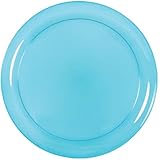 Party Dimensions 20 Count Plastic Plate, 9-Inch, Neon Blue