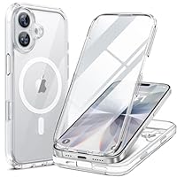 Miracase Magnetic Case for iPhone 17 Case, [Bubble Free] Built-in Glass Screen Protector+ [New Camera Control Button], Full Body Bumper Compatible with MagSafe, Drop Proof 17 Cover,6.3