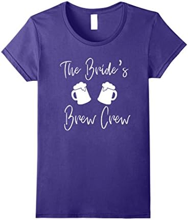 Womens Bride's Brew Crew Bachelorette Party Wedding Tshirts Large Purple