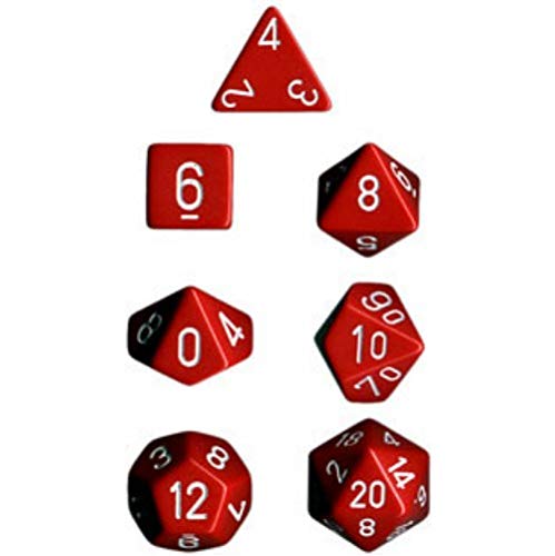 Chessex CHX25404 Dice-Opaque Red/White Set