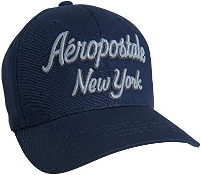Aeropostale Men's Aero New York Script Fitted Hat L/Xl Navy 404