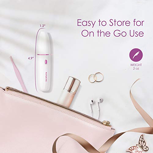 NOVETE Face Hair Remover for Women, Facial Hair Removal for Women, Painless Waterproof Electric Hair Shaver Trimmer with Built-in LED Light, USB Rechargeable Razor, for Chin Upper Lip Cheek Peach Fuzz - Thumbnail 6