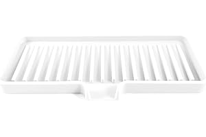 Happitasa Silicone Soap Dish Tray and Sponge Holder with Drain Chute | Bathroom and Kitchen Sink Organizer Caddy (White, 9"x3.5", 5.6 Ounces)