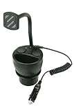 SCOSCHE MAGPCUP MagicMount PowerHub Magnetic Smartphone/GPS/Tablet Cup Holder Mount for The Car with Two USB Charging Ports and Two 12V Power Sockets