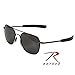 AO Eyewear Original Pilot 55mm Black Frame with Bayonet Temples and True Color Grey Glass Lens