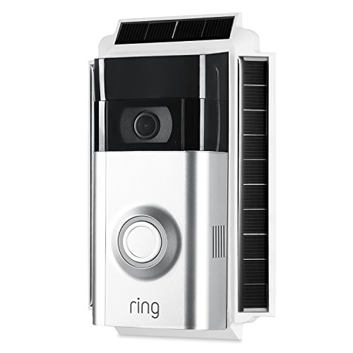 Wasserstein Weatherproof Solar Charger Mount for Ring Video Doorbell 2 - Continuous Charging for Maximum Efficiency (White)