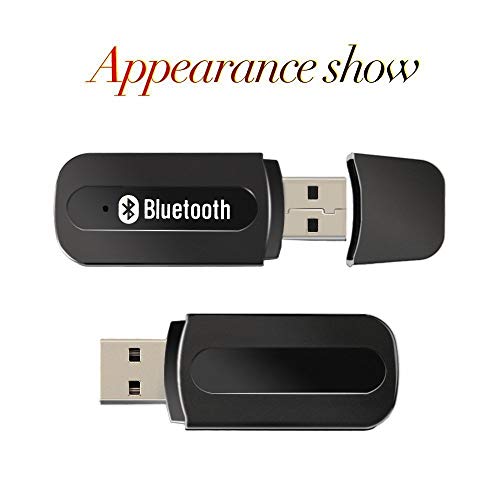 Bluetooth Audio Music Receiver,3.5mm Stereo Music Adapter Car Handsfree Protable Speaker USB Wireless AUX Dongle 15M Transmition Distance Bluetooth Car Kit(Updated Version)