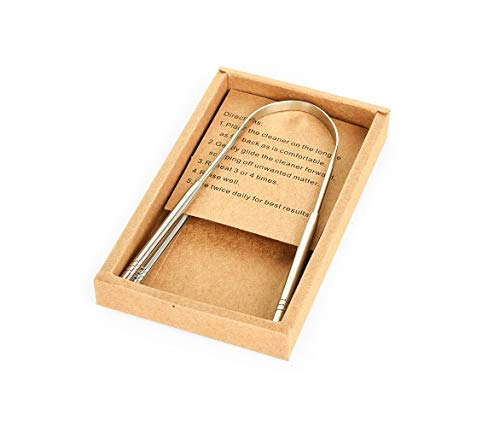 Tongue Scraper 2 Pack FDA Approved Tongue Cleaner 18/8 Stainless Steel Tongue Brush Removes Bacteria and Bad Breath (2 pack) - Thumbnail 4