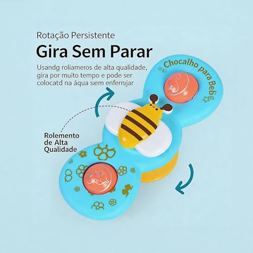 Piões com Ventosas, Conjunto de 3 Peças, Brinquedos Giratórios com Ventosas, Piões Anti-Stress, Brinquedos Sensoriais