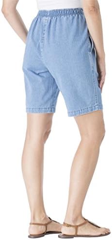 Women's Plus Size 100 Cotton Comfort Pull On Jean Short