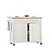 Style and Function Real Simple Rolling Kitchen Island, Easy and Convenient, Great for Small Spaces in White