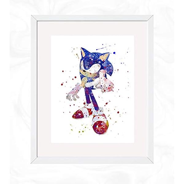 Amazon.com: Sonic Prints, Sonic The Hedgehog Watercolor, Nursery Wall Poster, Holiday Gift, Kids And Children Artworks, Digital Illustration Art : Handmade Products