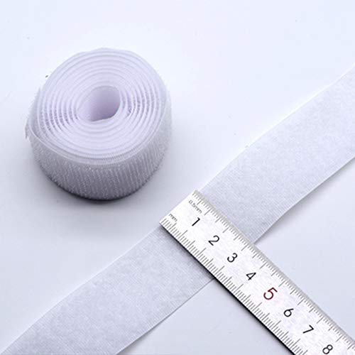 41 Feet Self Adhesive Hook and Loop Tape Roll Sticky Back Strip Adhesive Backed Fabric Fastener Mounting Tape-1inch Wide (Hook Loop Tape-White)