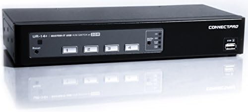 ConnectPro UR Series Kit USB VGA KVM Switch w/DDM & Multi-hotkey (4 Port, 10 ft)