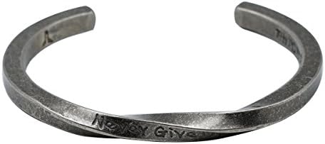 MLFUTURE Fashion Titanium Steel Inspirational Jewelry NEVER GIVE UP Engraved Cuff Bracelet Bangle